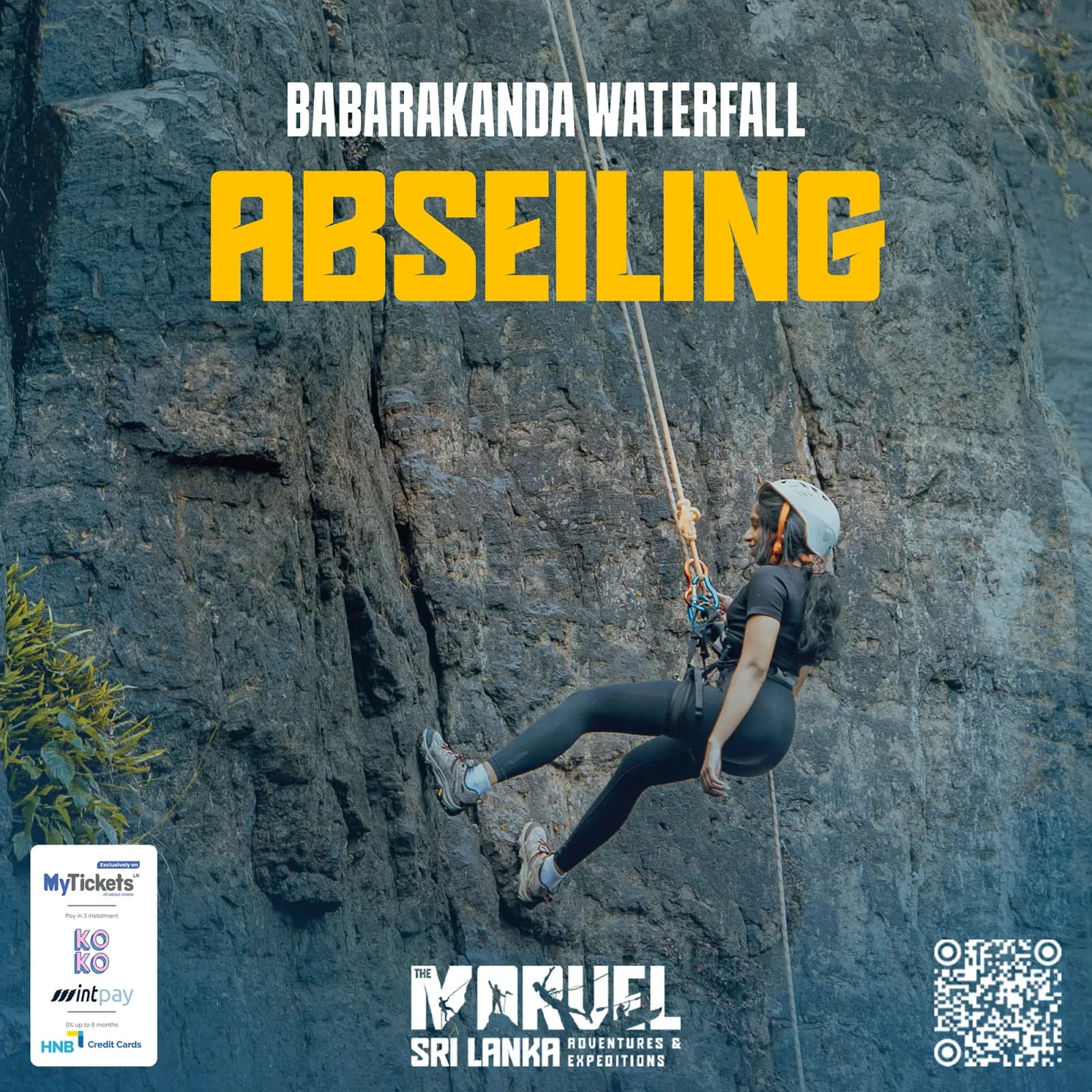 Bambarakanda Waterfall Abseiling event poster