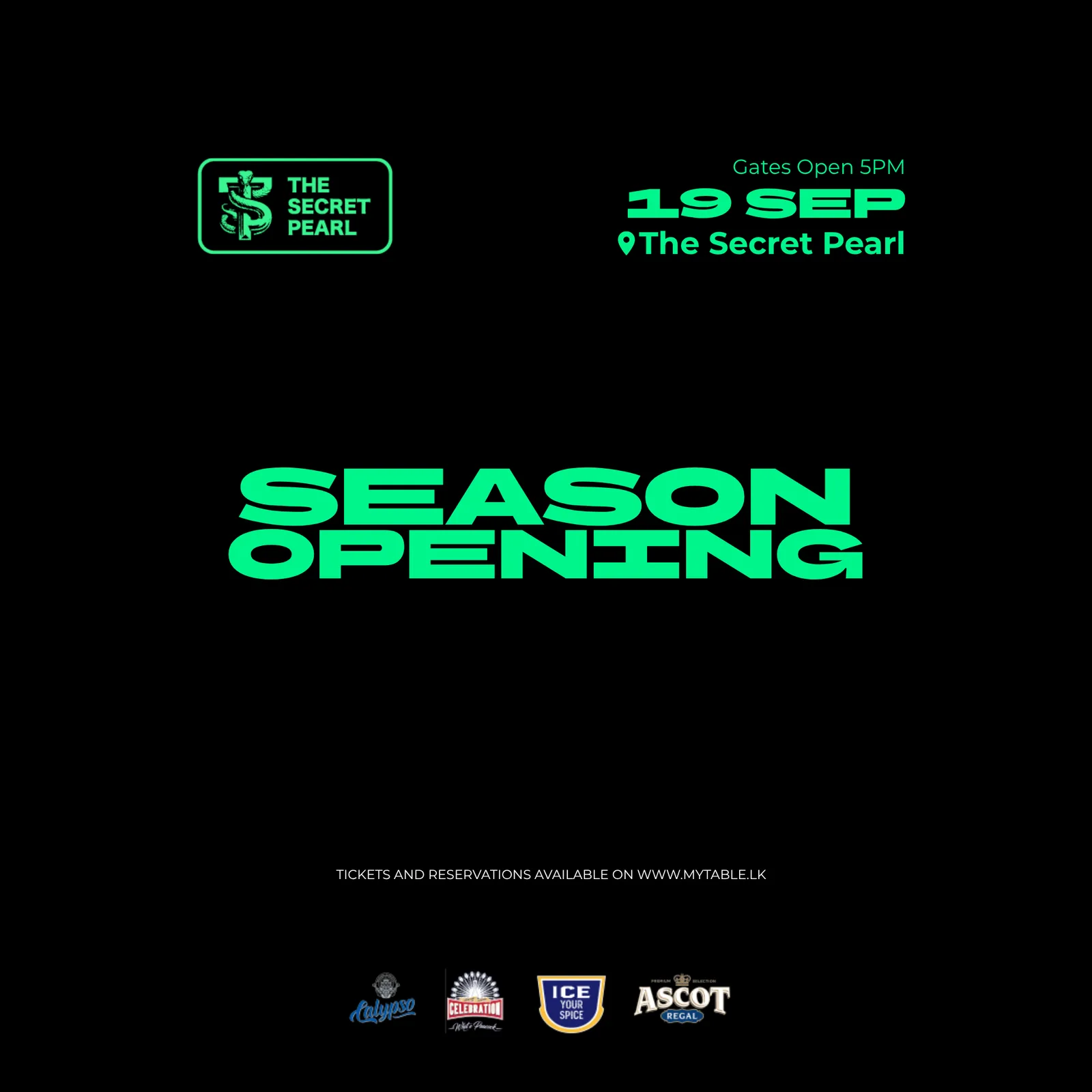 Season Opening night two poster — The Secret Pearl Bar, Weligama